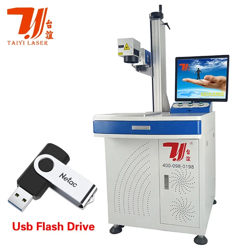 Canton Fair Promotion 20W 30W 50W 100W USB Flash Drive Logo Fiber Laser Marking Machine