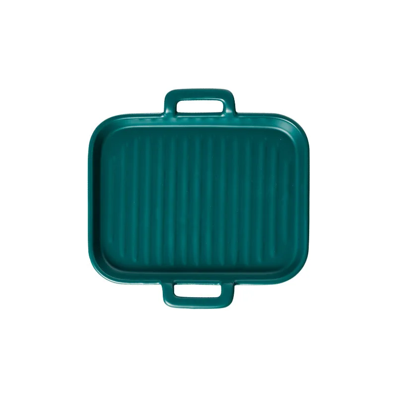
Nordic Ins creative ceramic baking tray Binaural square oven can be used in a household microwave oven plate 