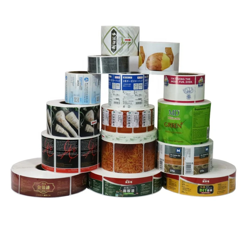 Manufacturers Custom Printed Logo Private Brand Name Printing Logo Adhesive Roll Labels Stickers For Packaging