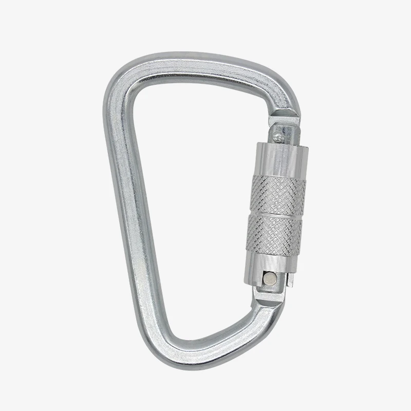 Heavy Duty 30KN Steel Carabiner D Shape Auto Lock Climbing Carabiner Hook for Aerial Work With CE Certificate Can Custom Logo