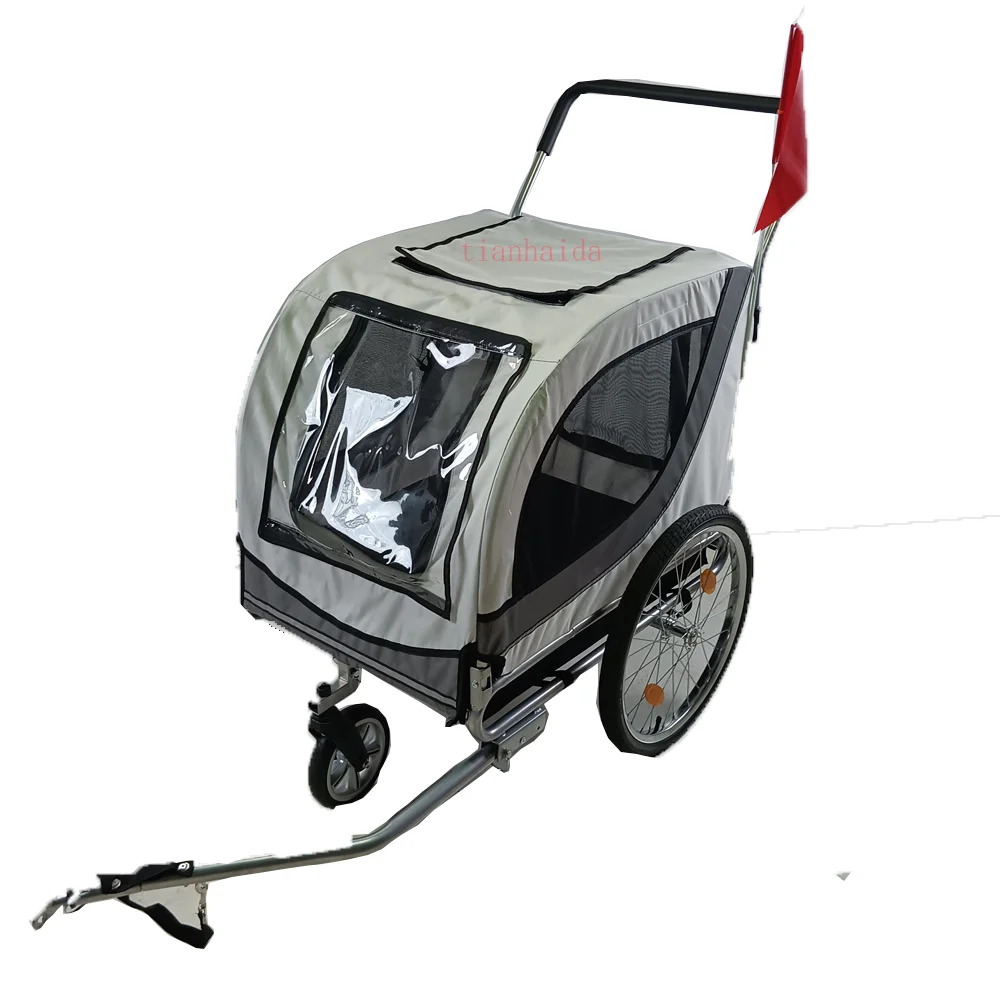 Child  white Bike Trailer Double Baby Carrier Child Bike Seat