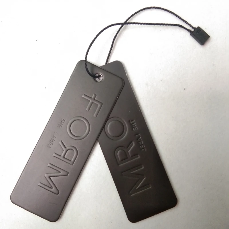 Directly Factory Recycled cardboard Swing tag, Custom Private Brand Name Emboss Card hang tag for jeans