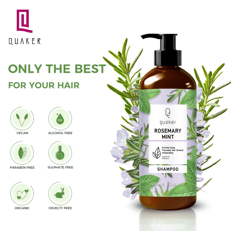 Qquaker Best Price Prevent Hair Loss Rosemary Mint Shampoo And Conditioner Smooth Private Label Hair Care Set For African Hair