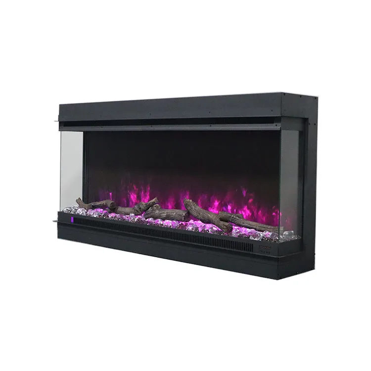 Modern Indoor Suspended Fireplace Electric Cast Iron Fireplace Sets 3D Electric Fire place
