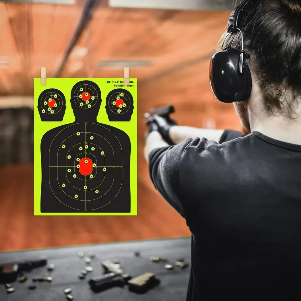 Bright Fluorescent 18x24 Splatter Target  Silhouette Paper Shooting Target  for Range Practice