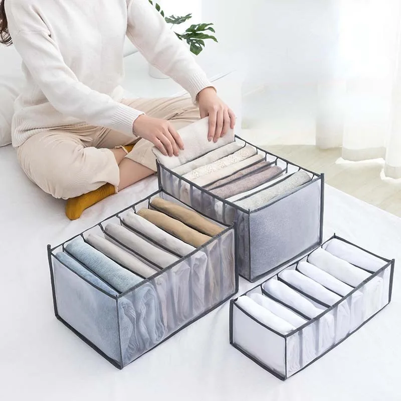 Hot Selling Cheap Price Foldable 11 Grids Wardrobe Clothes Organizer for Bra Underwear socks