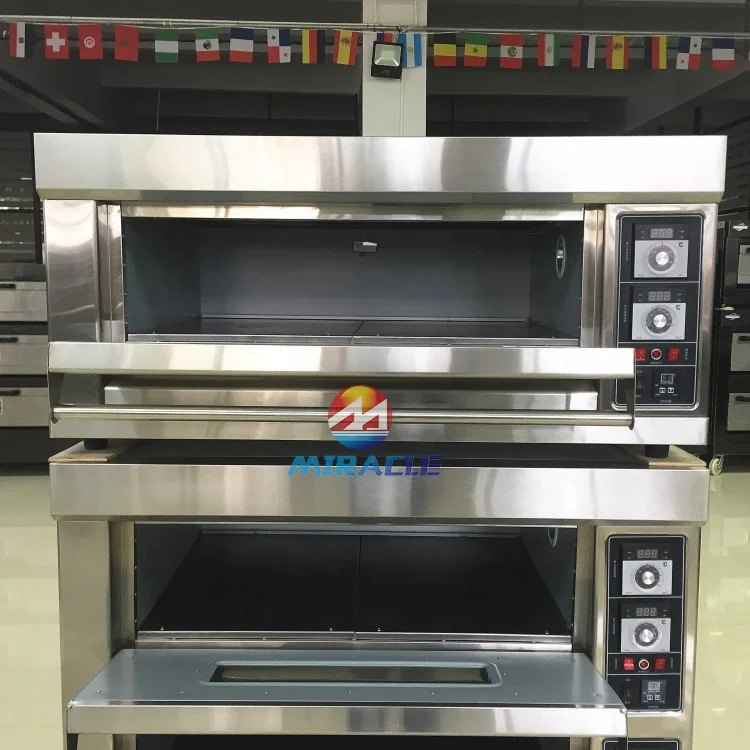 Stainless steel electric double 2 decks bakery oven for sale