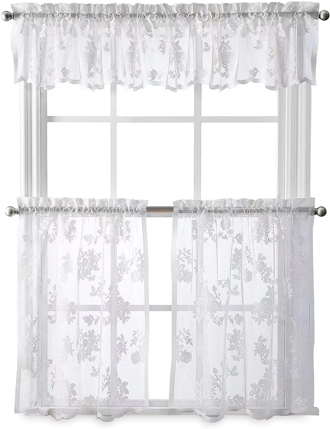 Manufacturers directly supply lace kitchen short curtain exquisite embroidered small kitchen curtain