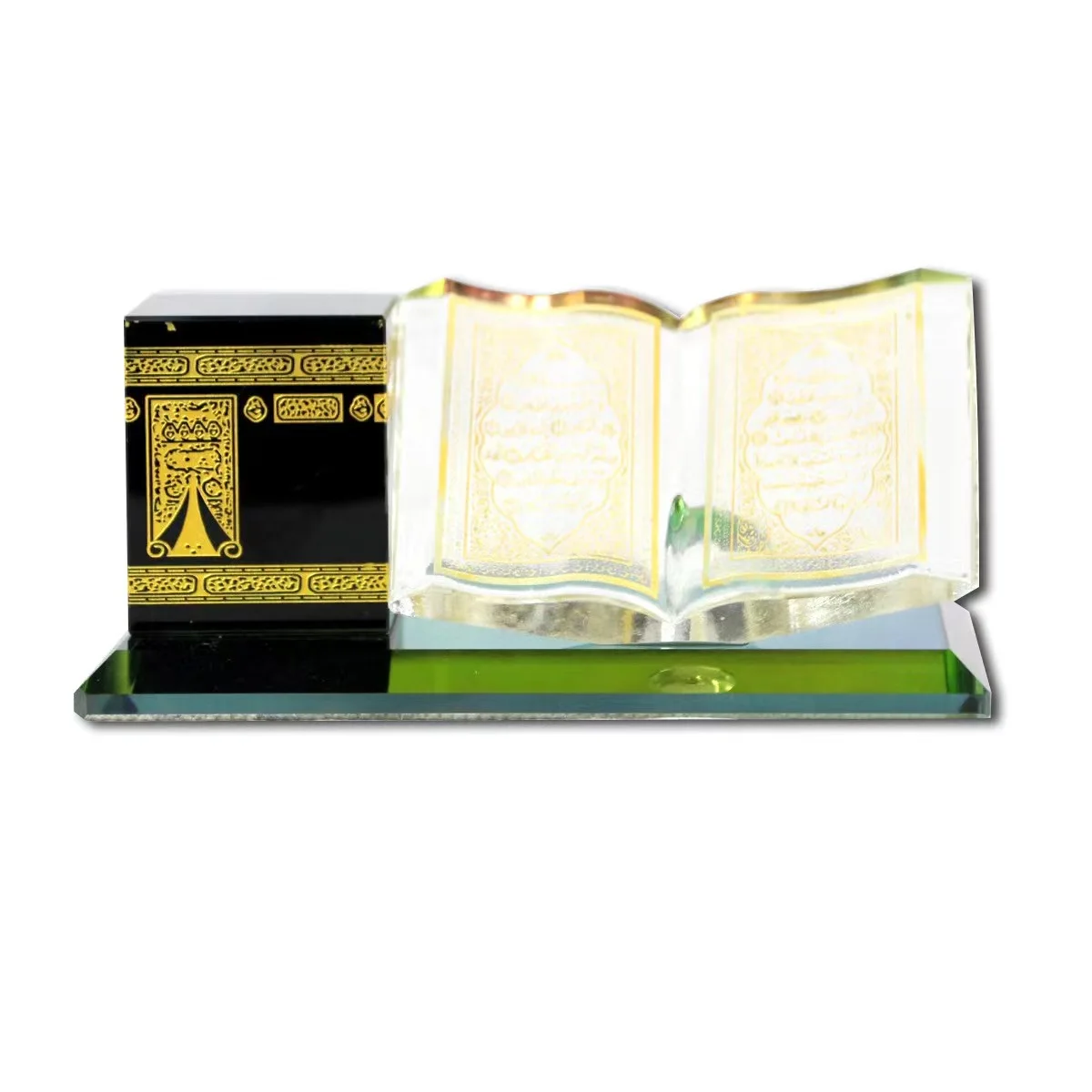 Islamic Kabbah  Quran book crystal glass ornament gift ware souvenir