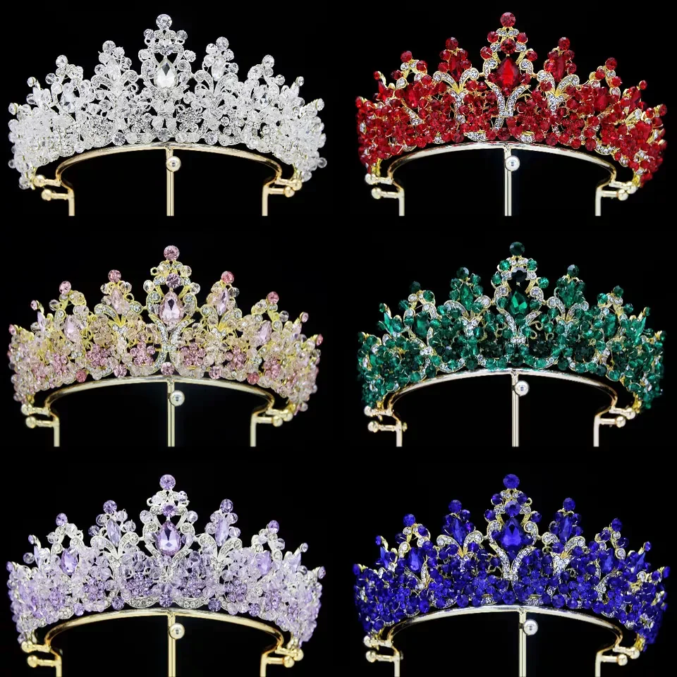 Coronas Y Princesa Tiara Handmade Beaded Queen Birthday Crown And Tiaras Para 15 anos De quinceaneras