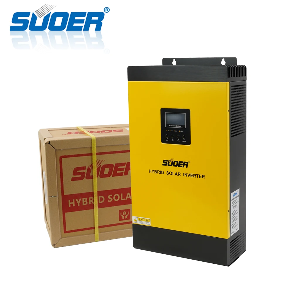Suoer 48V 230V 5000VA 5KVA Single Output Hybrid Solar Inverter off Grid High Frequency