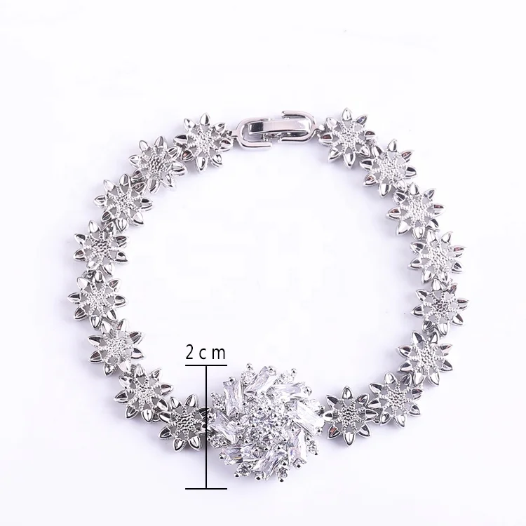 HD Fashion luxury jewelry 18K Gold plated AAA Cubic Zirconia CZ Chian charm Bracelet for Women