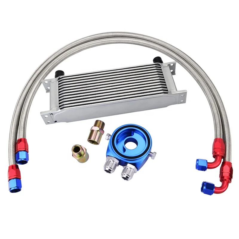High Performance Universal Engine 13 Row AN10 Aluminum Transmission Oil Cooler Kit