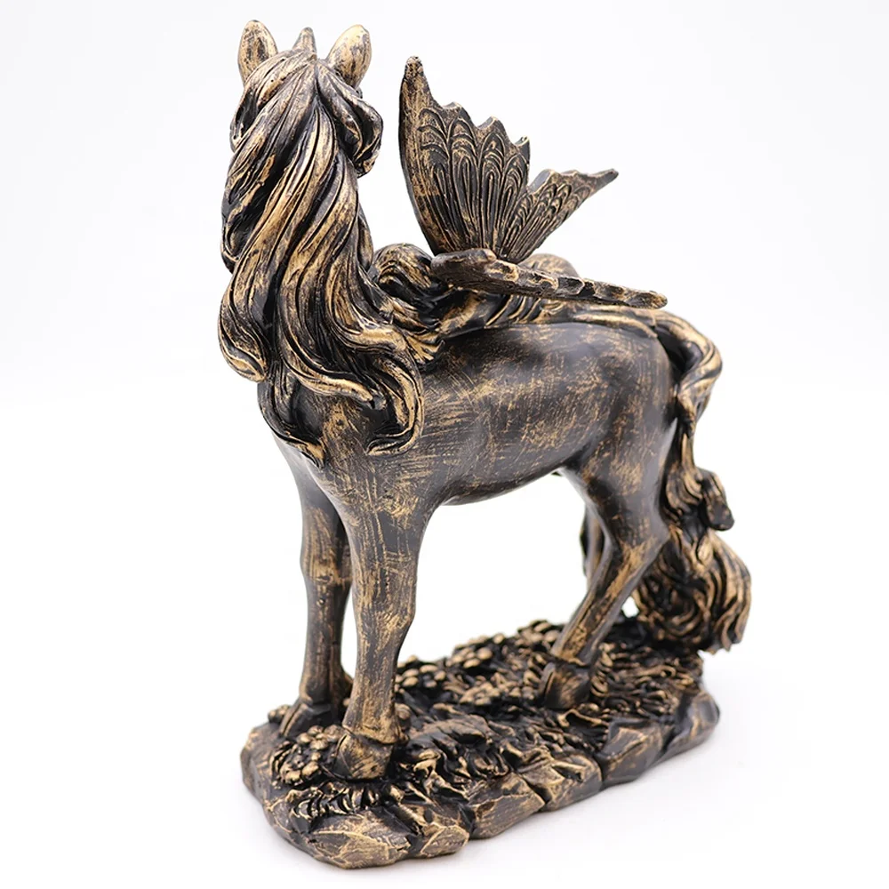 Wholesale high quality handmade custom resin angel fairy and unicorns garden figurines decorations for home garden