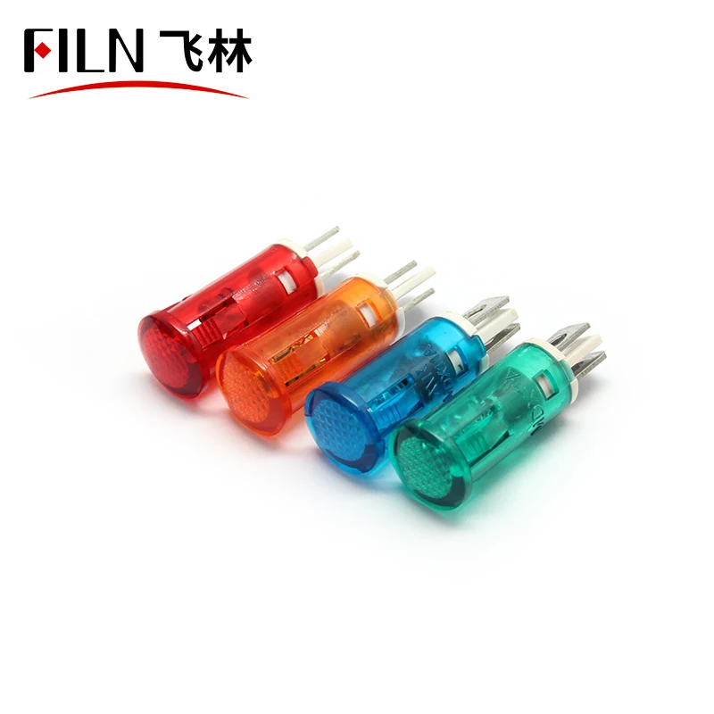 FILN 10mm 220v The Air-Conditioner Panel Indicator Lamp Light 6v wireless waterproof ip65 LED Indicator Light