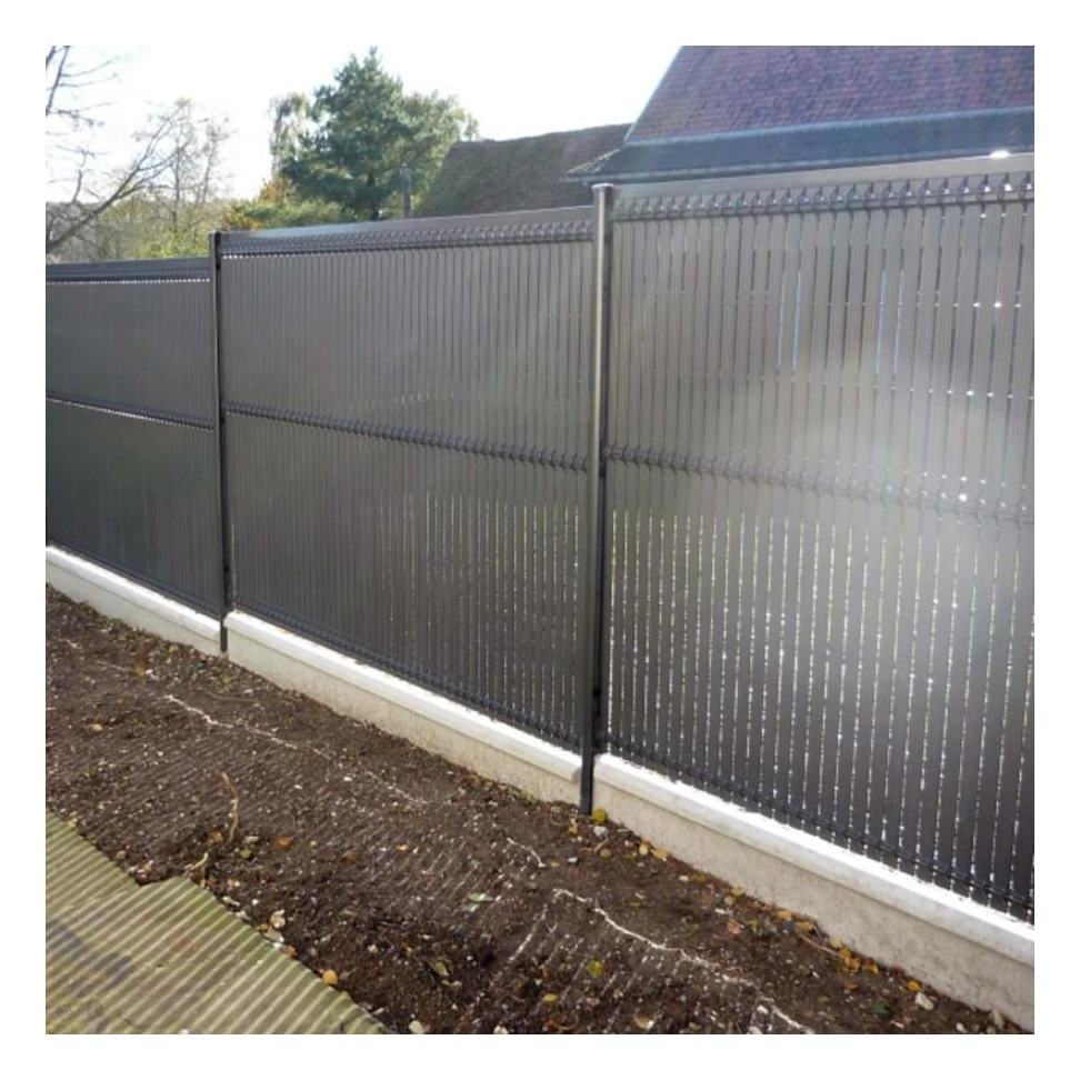 Antil-UV Vertical Strip 3D Garden Fence Panels Occult Kit 6ft Dark Grey Chain Link PVC Rigid Fence Privacy Slats For decor fence