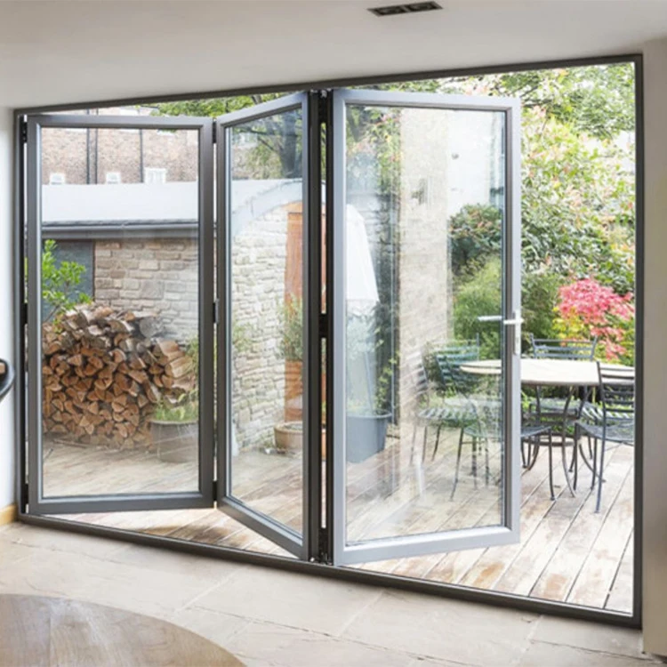 Hot sale water tight accordion doors folding Seamless welding folding glass door with The store