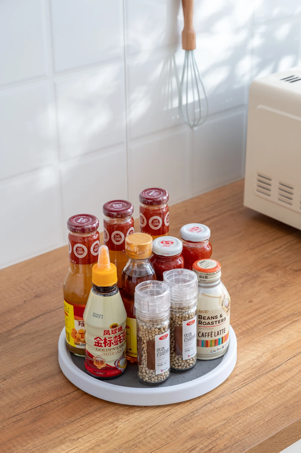 
2 Tier lazy susan turntable 360-degree lazy susan organizer use for a spice organizer or kitchen cabinet organizers 