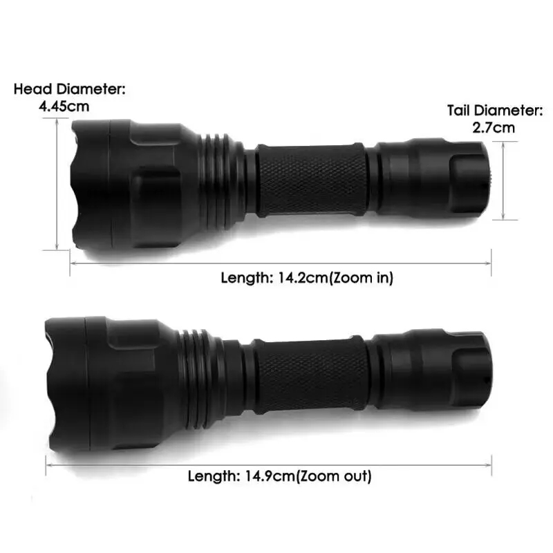 high power Adjustable Focus UV Flashlight led 3w 5w 3v UVA 365nm 375nm 380nm 395nm 405nm 410nm 425nm 243nm 149mm torch light