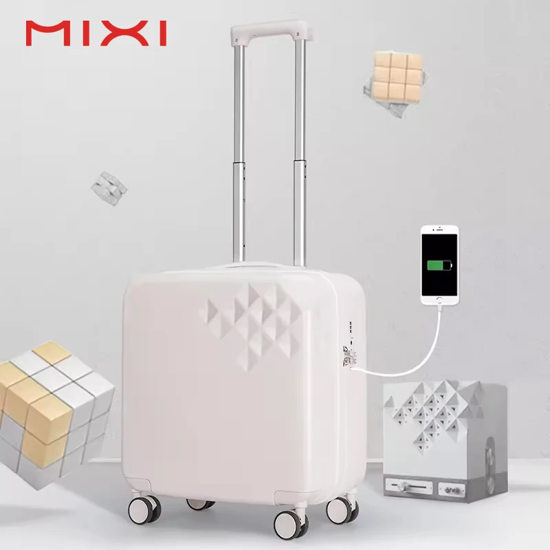 Оптовая продажа Дорожный чемодан Mixi для переноски миниатюрные детские чемоданы с USB-зарядкой тележка путешествий умный на колесиках