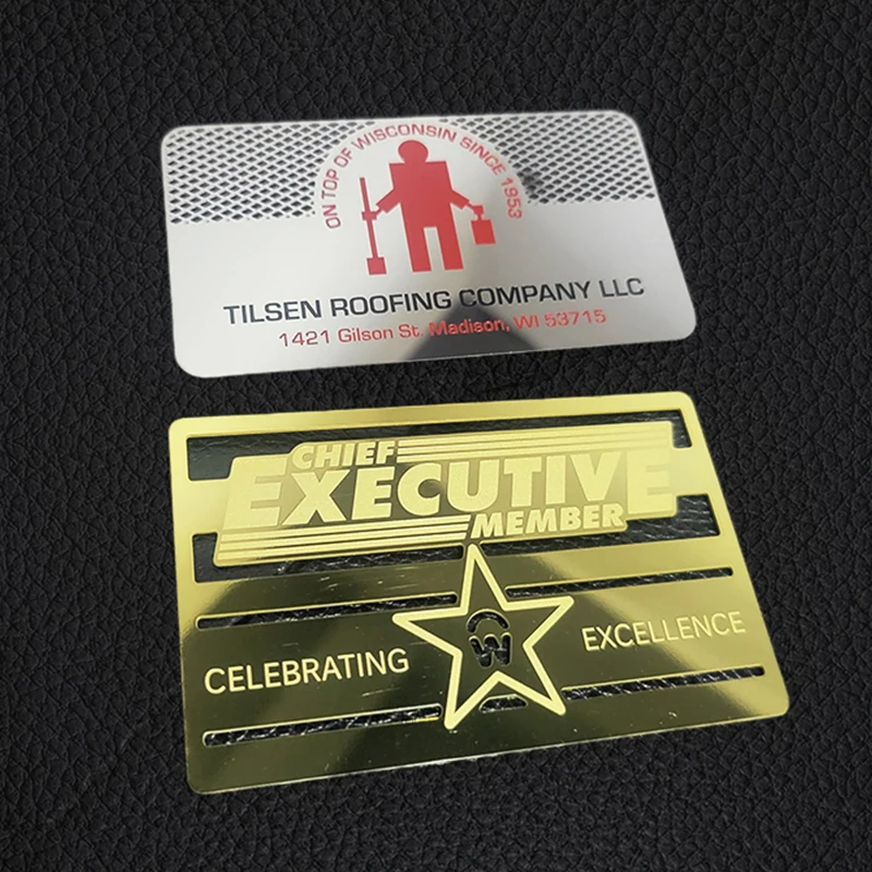 Custom Metal Business Card with Logo Design Engraved Luxury Membership Visit Card Stainless Steel Finish Laser Cut Business Card
