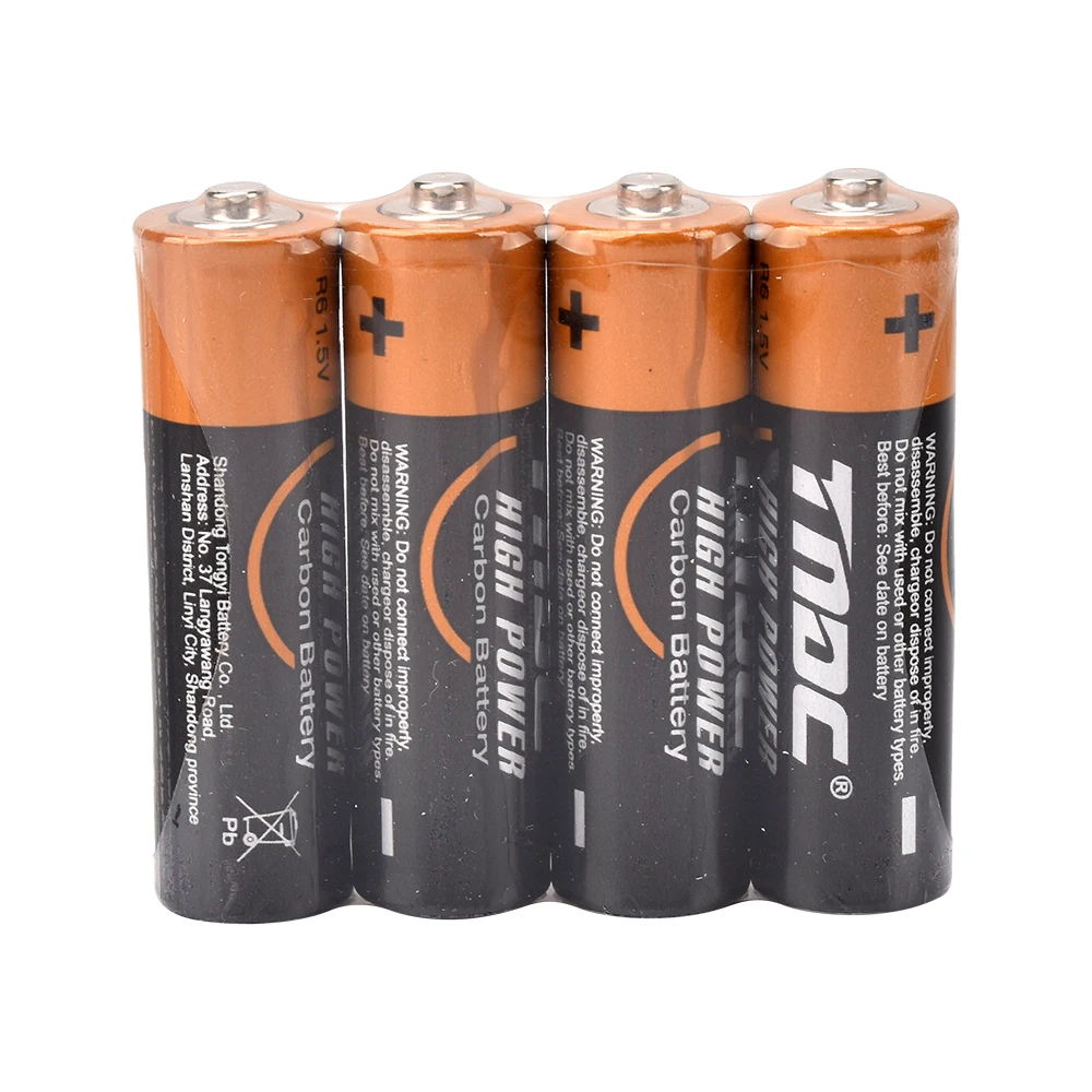 Chinese Factory Direct Sales R06 AA 1.5v 1.3 Wh Zinc-Carbon Battery