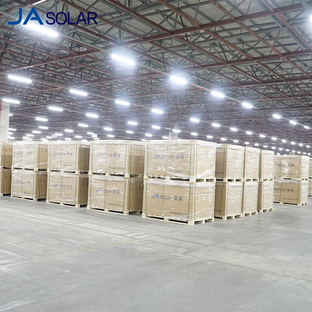 Half cell perc monocrystalline JA solar panel 400w 390w 380w 370w 365w 9bb in rotterdam warehouse