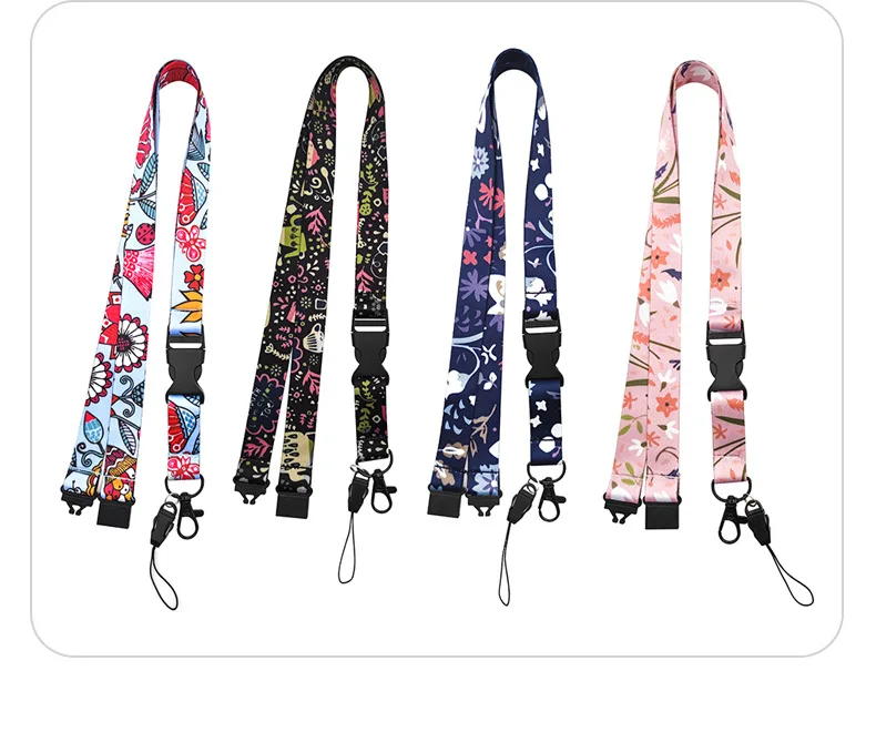 Free Sample Custom Logo Printed Neck Lanyard Id Card Keychain Strap Breakaway Phone Lanyard