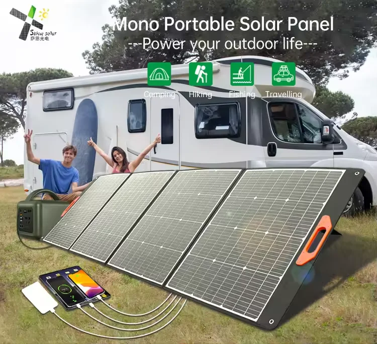 Outdoor Camping Solar Panel 100W 200W 300W 400W Outdoor Solar Panels 18V Portable Solar Panel Foldable for Campers Adventurers