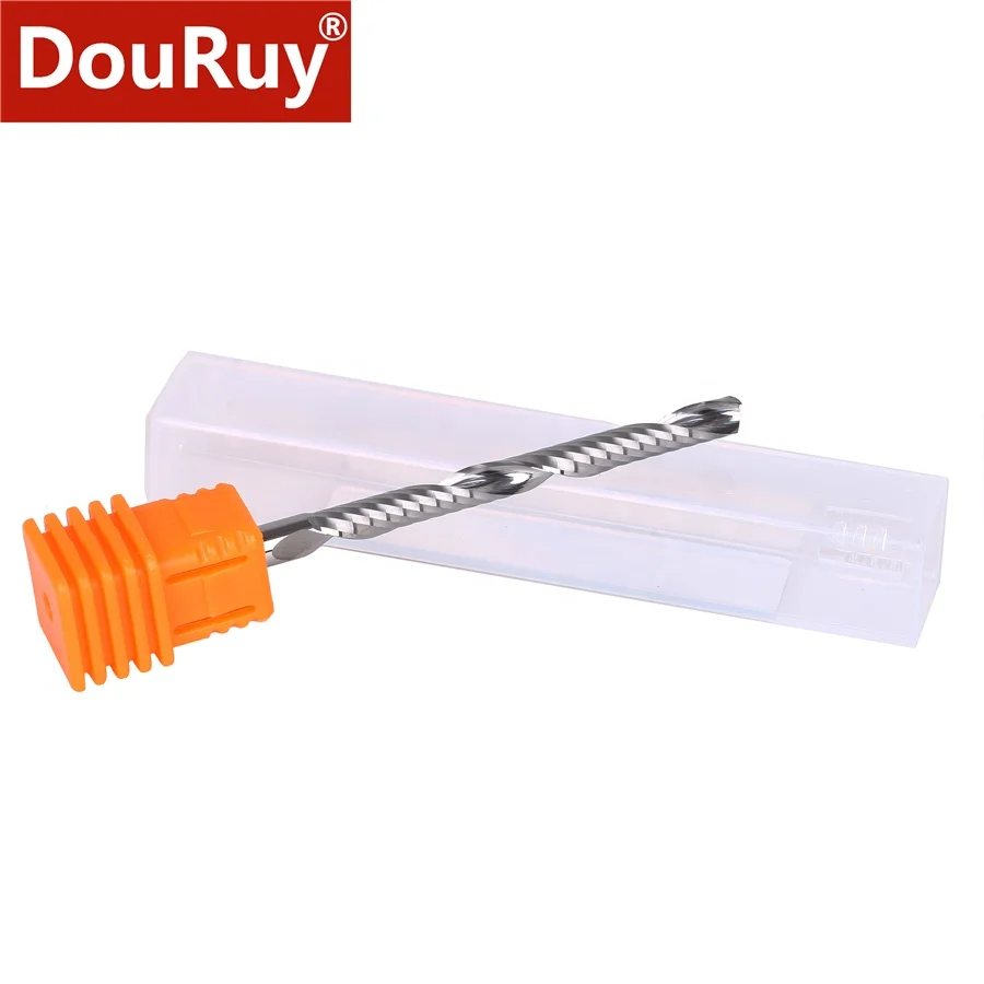DouRuy Carbide O Flute Spiral Bit for Woodworking Tools Wood Cutting Tool Cnc Milling Cutter