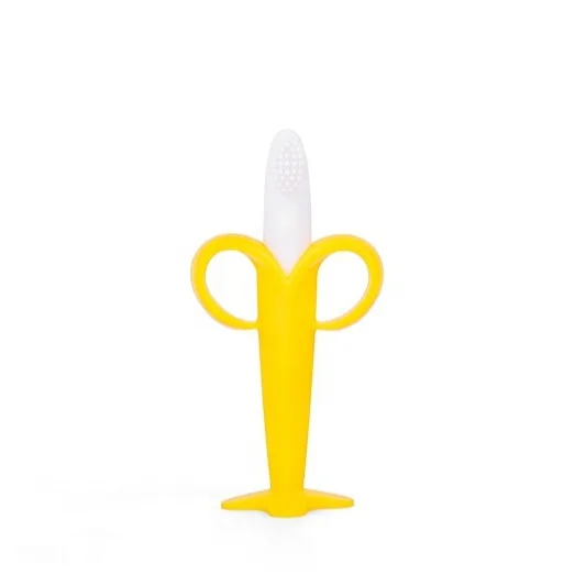 BPA Free Silicone Banana Shape Children Baby Infant Training Toothbrush