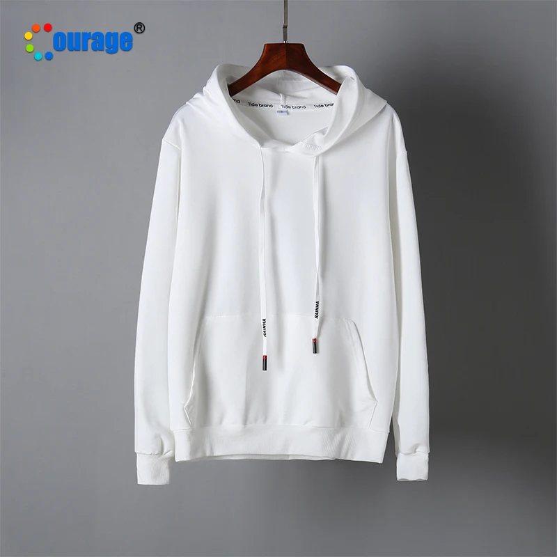 wholesale sublimation white 100% polyester hoodie blank with pocket