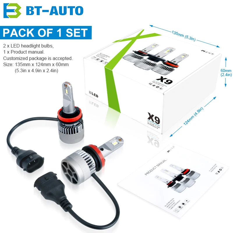  X9 H3 car led headlight high power h3 auto headlamp bulb super
