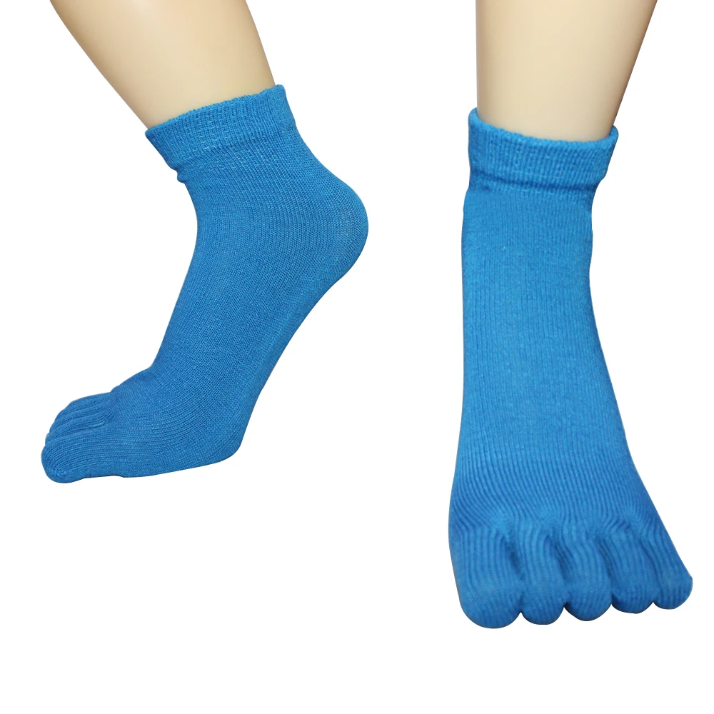 Cheap Sweat-Absorbent Soft Sport Slip Finger Socks Cotton Crew Unisex 5 Toe Socks for Men Women