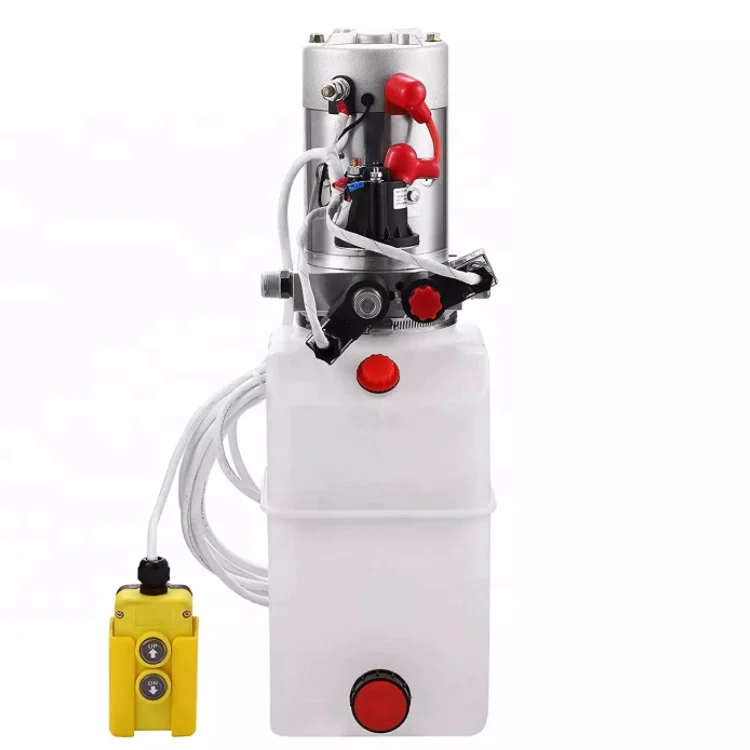 Electric Hydraulic Pump 6 Quart Tank Single Acting Hydraulic Power Unit with Plastic Reservoir 12v Dc