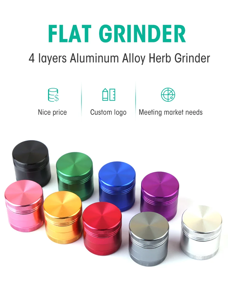 HUKA HOOKAH High Quality 4 Layer 50Mm Aluminum Matte Herb Grinder Smoking Accessories