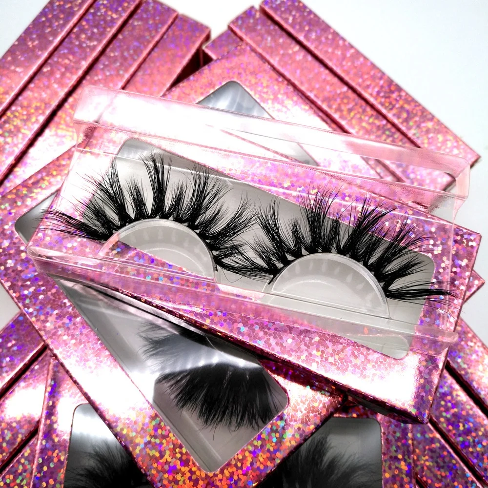 wholesale factory private label  with free package Custom Logo Human Hair Eyelashes Natural 3D 20mm 25 mm Mink Eyelashes