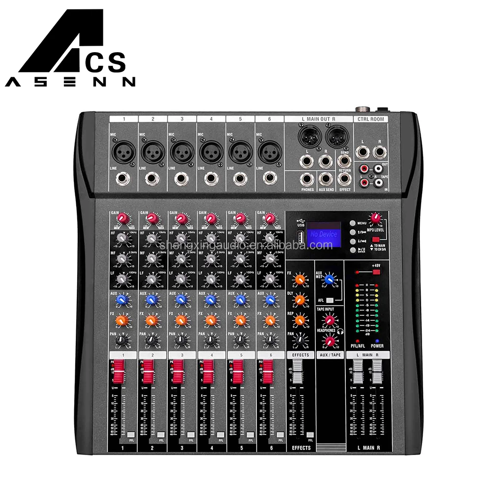 ACS-CT6 6-канальный профессиональный студийный аудио микшер Bluetooth с USB MP3 плеер консоль