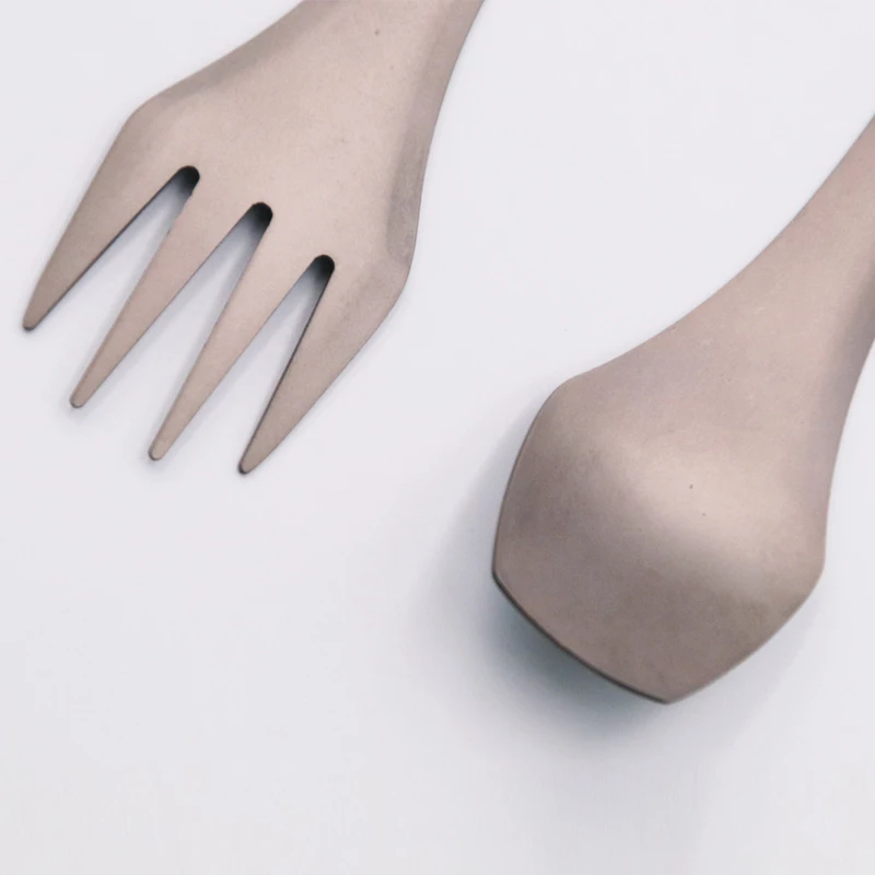 Открытый Кемпинг титана 2 в 1 ложки вилки чашки для чая и кофе Ложки Посуда