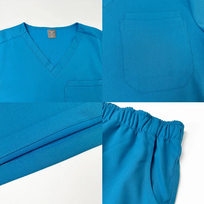 Functional Moss Green Bonsai Navy Royal Blue Black White Dtretch Male Men Unisex Jogger Uniforms Hospital Nurse Scrubs Sets