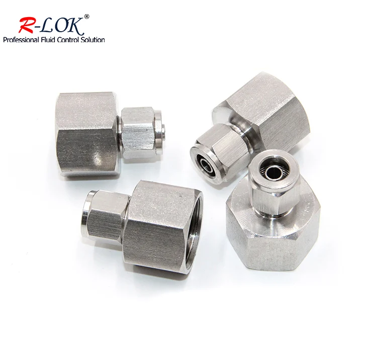 Pneumatic Hose Fitting compression pipe fitting 304 stainless steel 1 4mm 6mm 8mm air hose connector female adapter pipe fitting