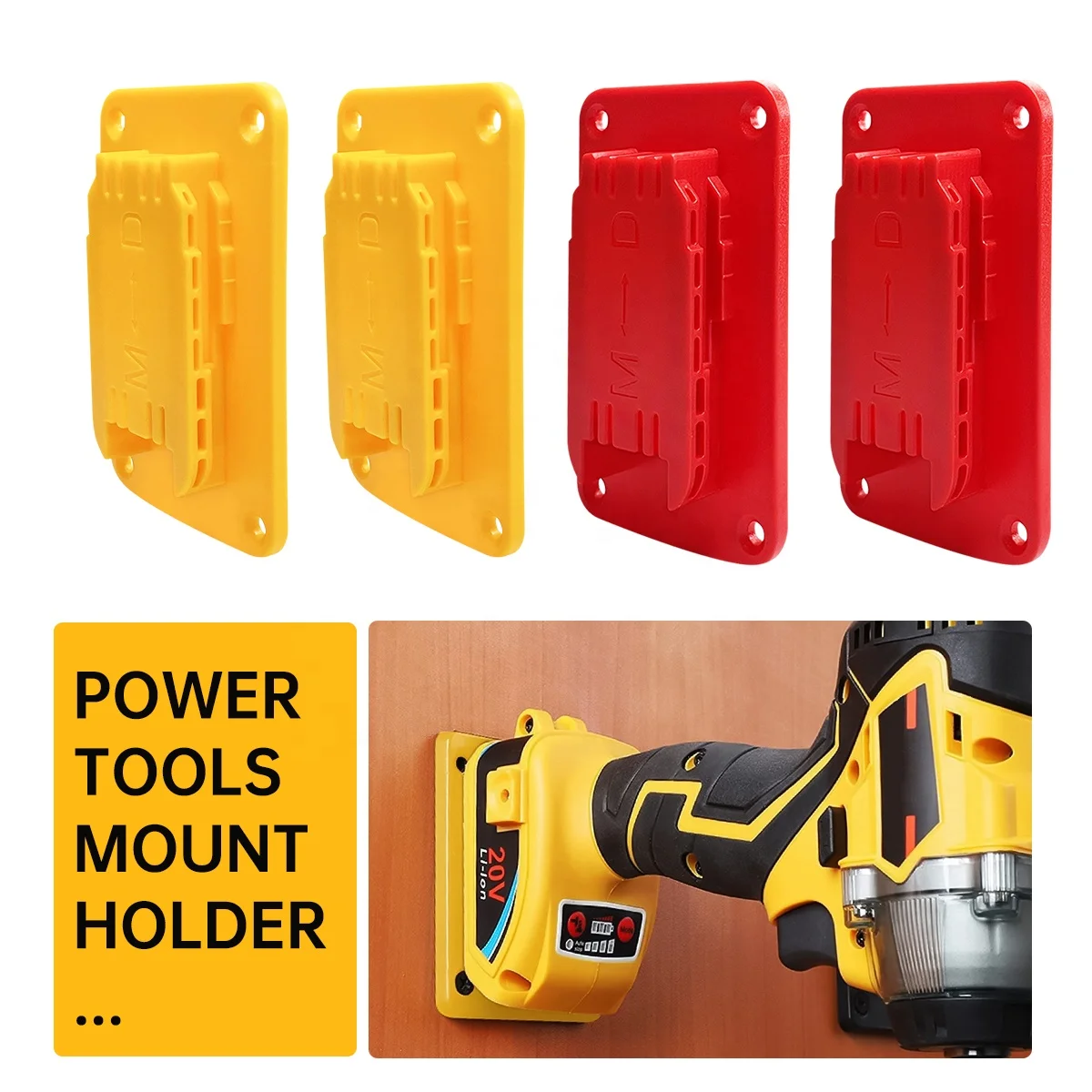 Wholesale Cordless Power Tool Mount Adapter Dock Holder Compatible with Dewalt 20v Tools & Milwaukee 18v M18 Tools Battery Mount