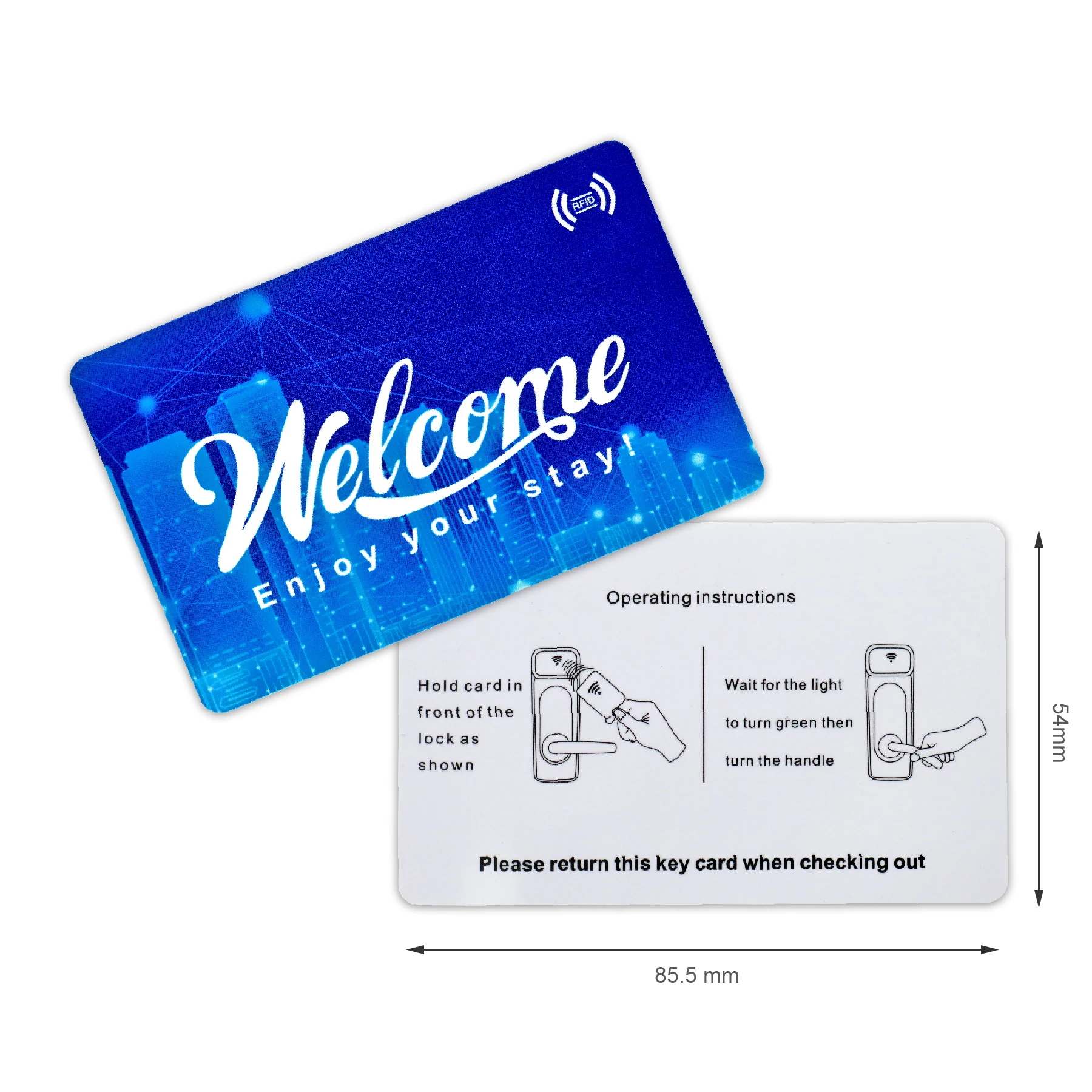 Custom Hotel Motel RFID Contactless Key Card with Envelope Sleeve Compatible with SAFLOK, KABA, ONITY, Miwa, ILCO and SECURELOX