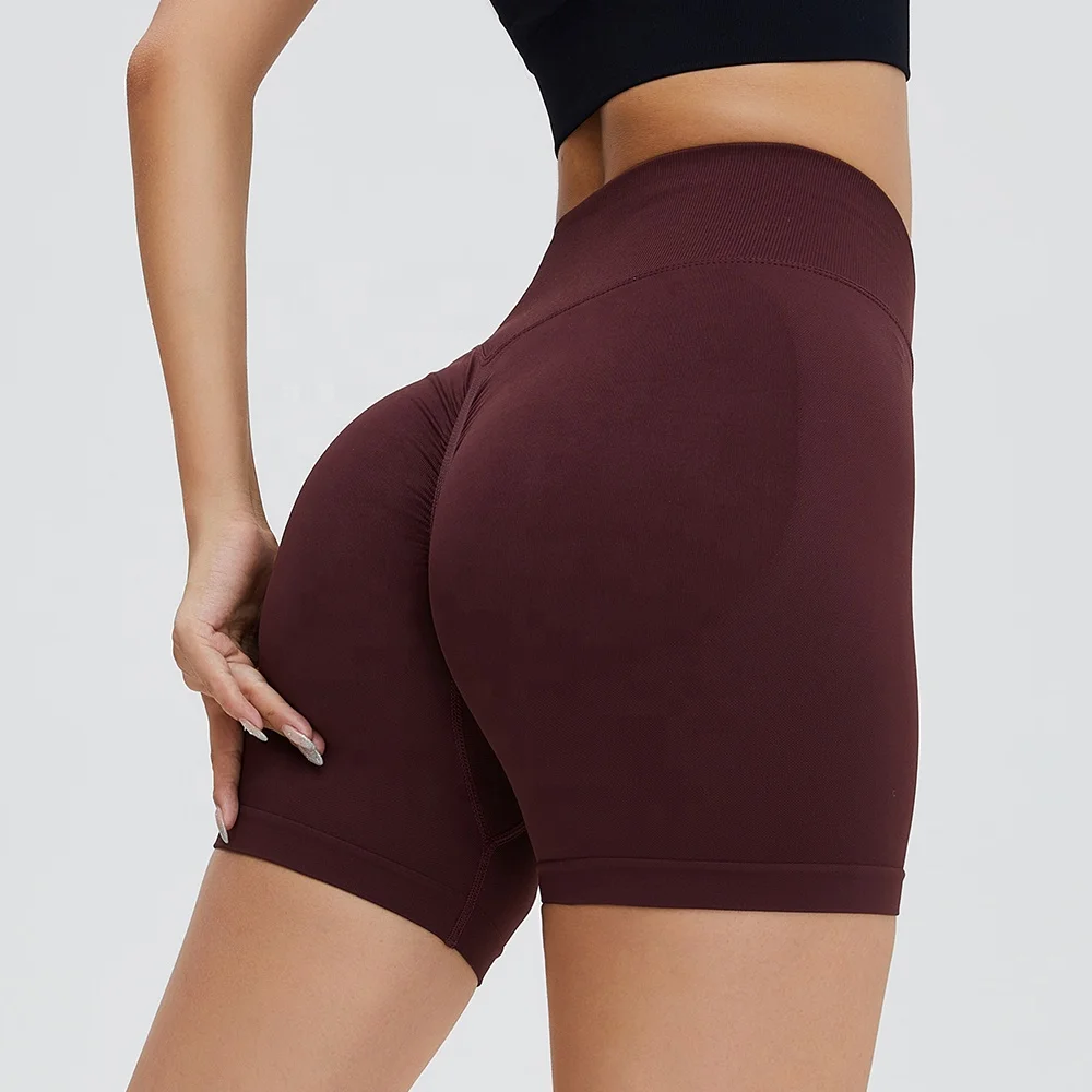 Custom Logo Women Gym Sport Wear Fitness Workout Seamless Yoga Pants Scrunch Butt Lift Leggings Yoga Shorts