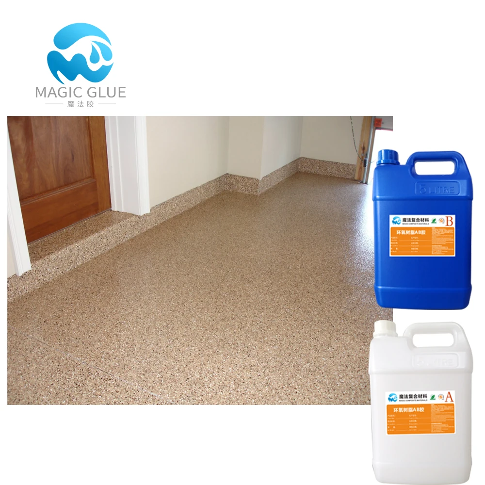 Decorative Epoxy Floor Water-based Clear AB Glue Pebble Flooring