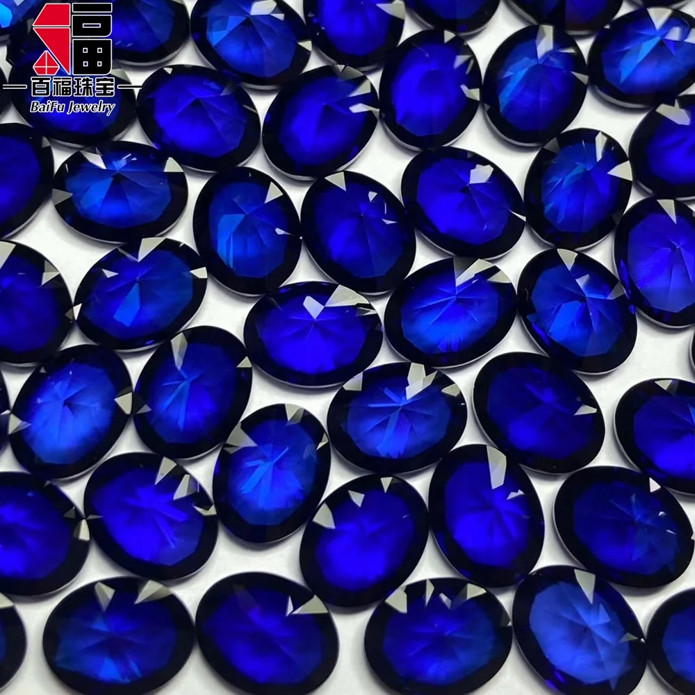Top quality direct manufacturer round & fancy shape loose gemstone synthetic corundum for jewelry