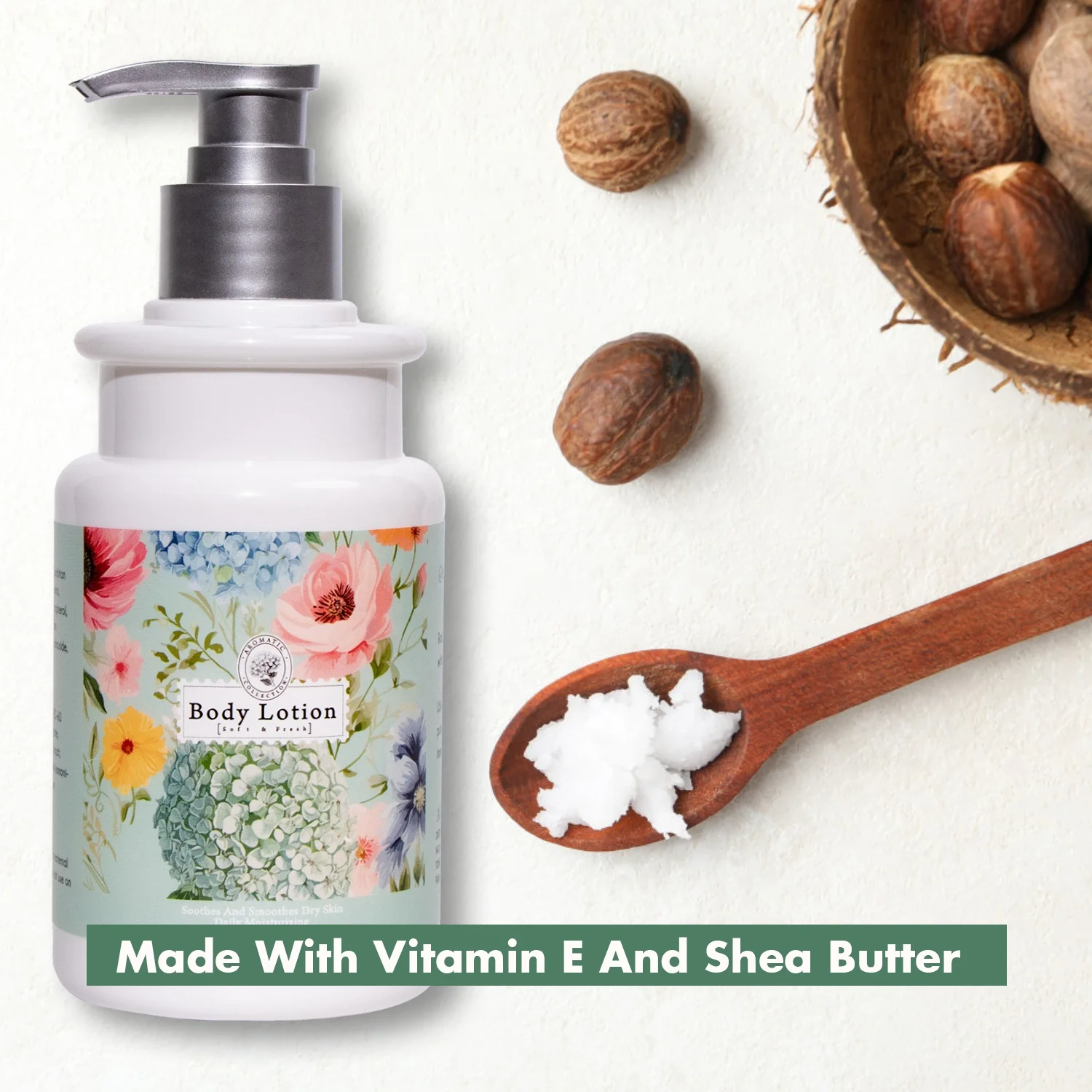 Luxurious White Tea Scented Body Lotion 300ml/10.1OZ Moisturizing Hydrating Skin Brightening Premium Packaging OEM/ODM Available