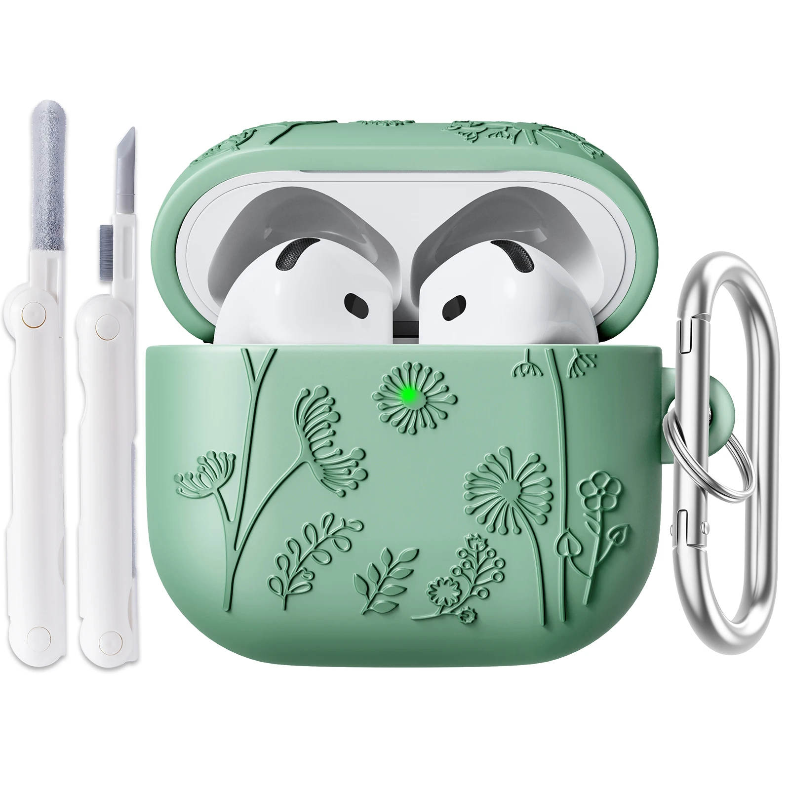 Чехол для AirPods 1 и 2 Стильный чехол женщин девочек защитный жесткий с цветочными узорами зажимом