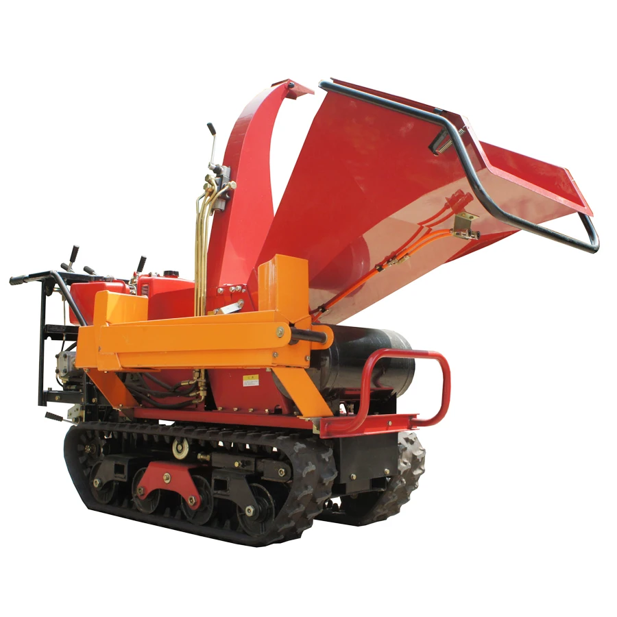 Forest wood splitting machine with crawler type self propeleld