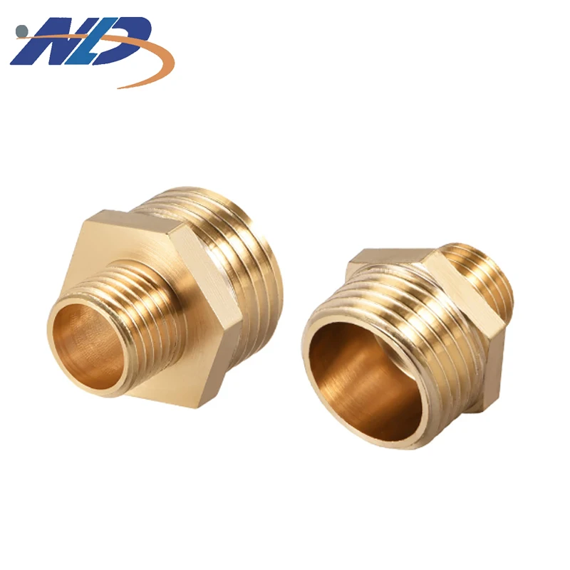 CNC Turning Machined Male To Male Threaded BSPP BTP NPT Connectors Hose Brass Nipple